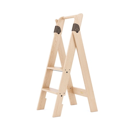 Putnam Rolling Ladder 2 Step Red Oak Step Stool 250 lb. Load Capacity Bronze PL.100-RO.ORB